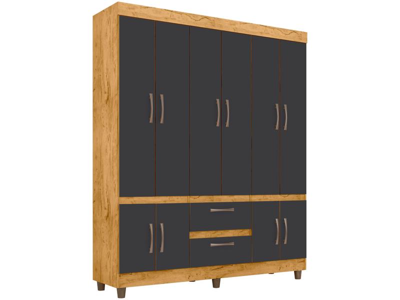 Guarda-roupa Casal 10 Portas 2 Gavetas Araplac Coimbra - Guarda